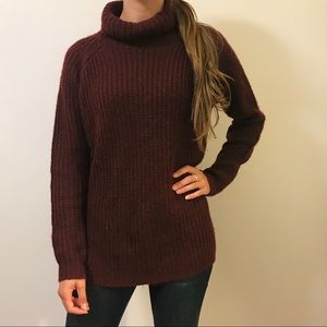 Forever 21 Maroon Turtleneck Sweater